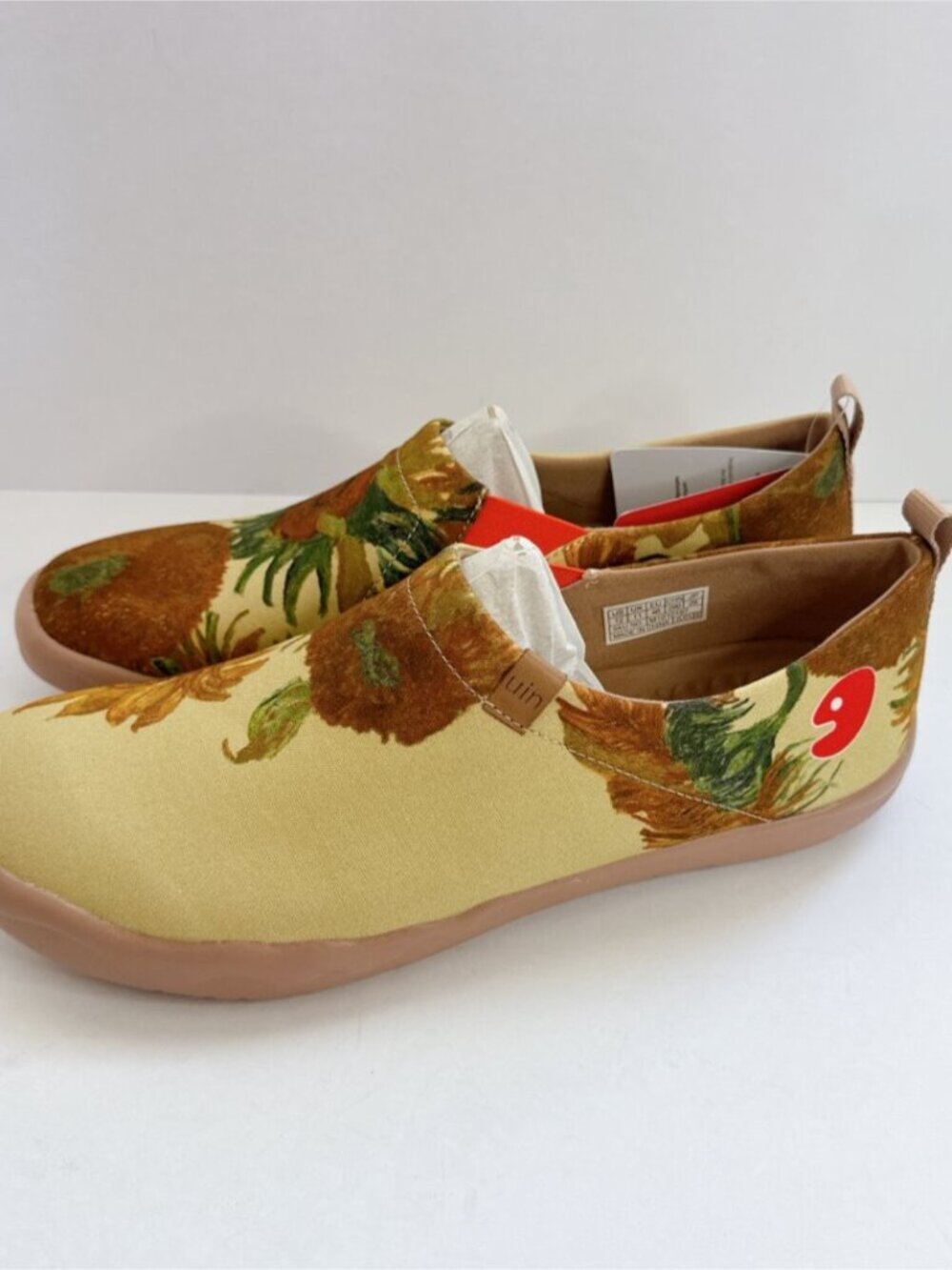 Men's Size 12 NWT UIN Van Gogh Sunflowers Slip-On Shoes Art Travel Canvas Loafer - Picture 6 of 10